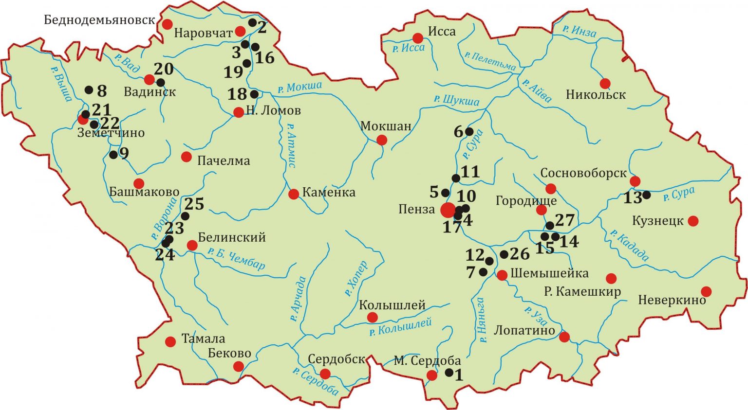 Пенза земетчино карта