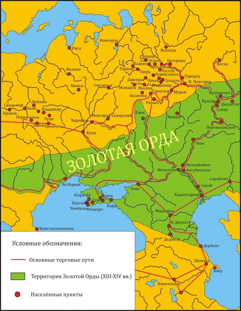 карта Золотой Орды 